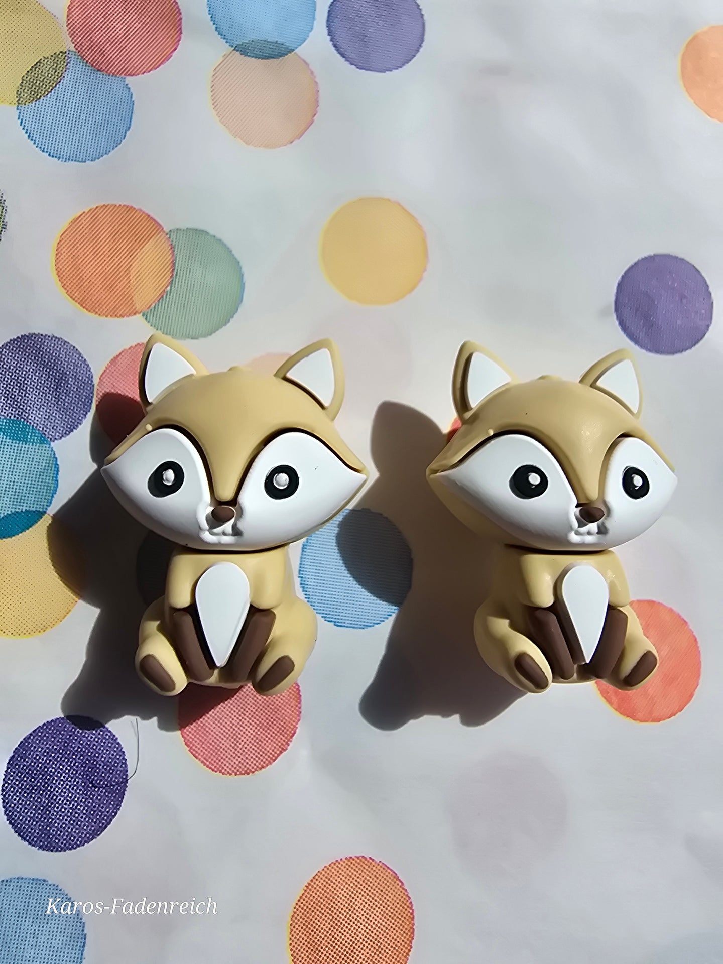 Maschenstopper Stricknadelstopper 2 Stück  Fuchs beige