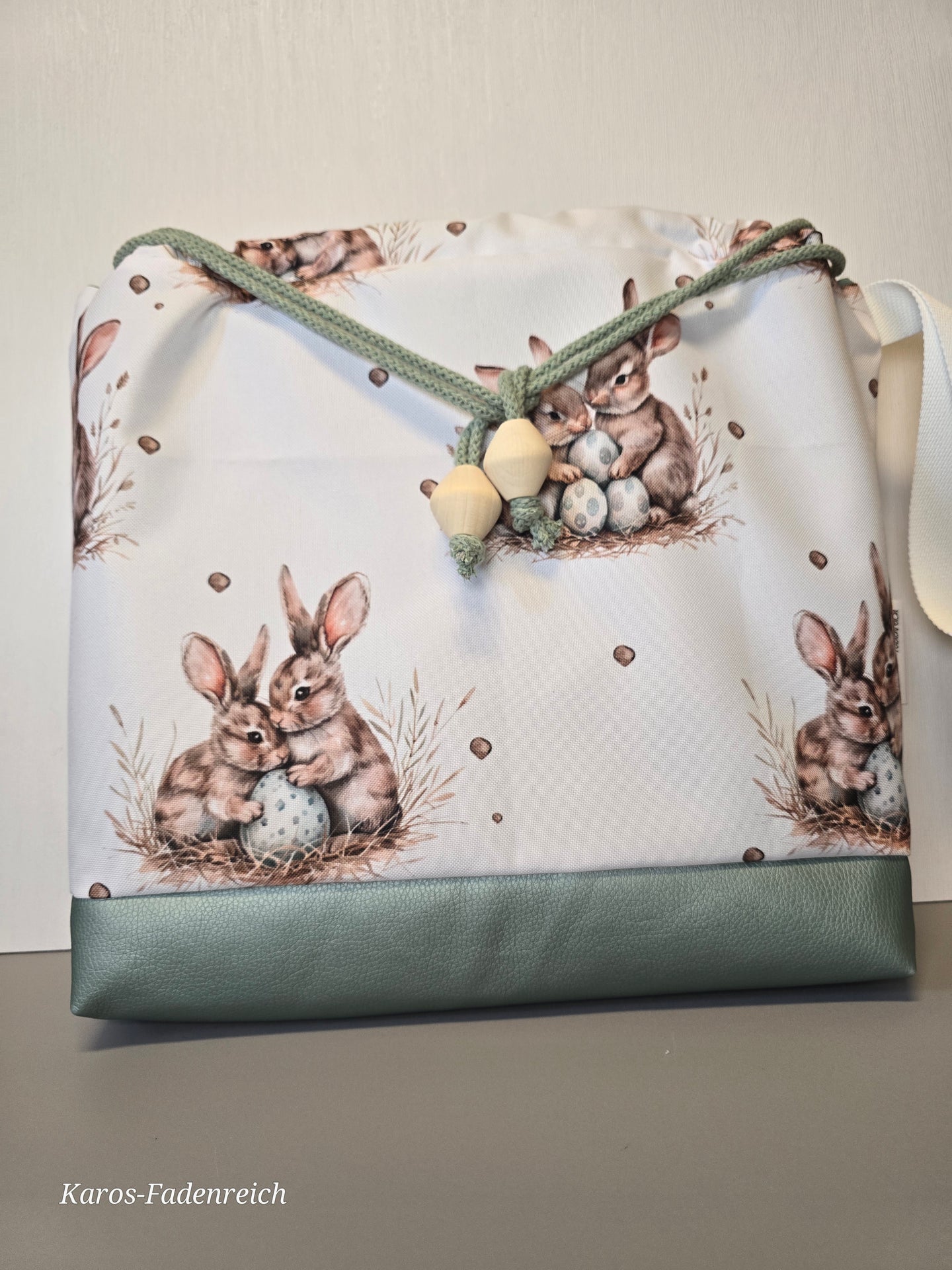 Ostern Große Karo Bag, mit viel Liebe handgenäht, Modell 2 Hasen