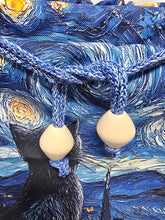 Lade das Bild in den Galerie-Viewer, Große Karo Bag, mit viel Liebe handgenäht,Modell: Katze betrachtet den Mond
