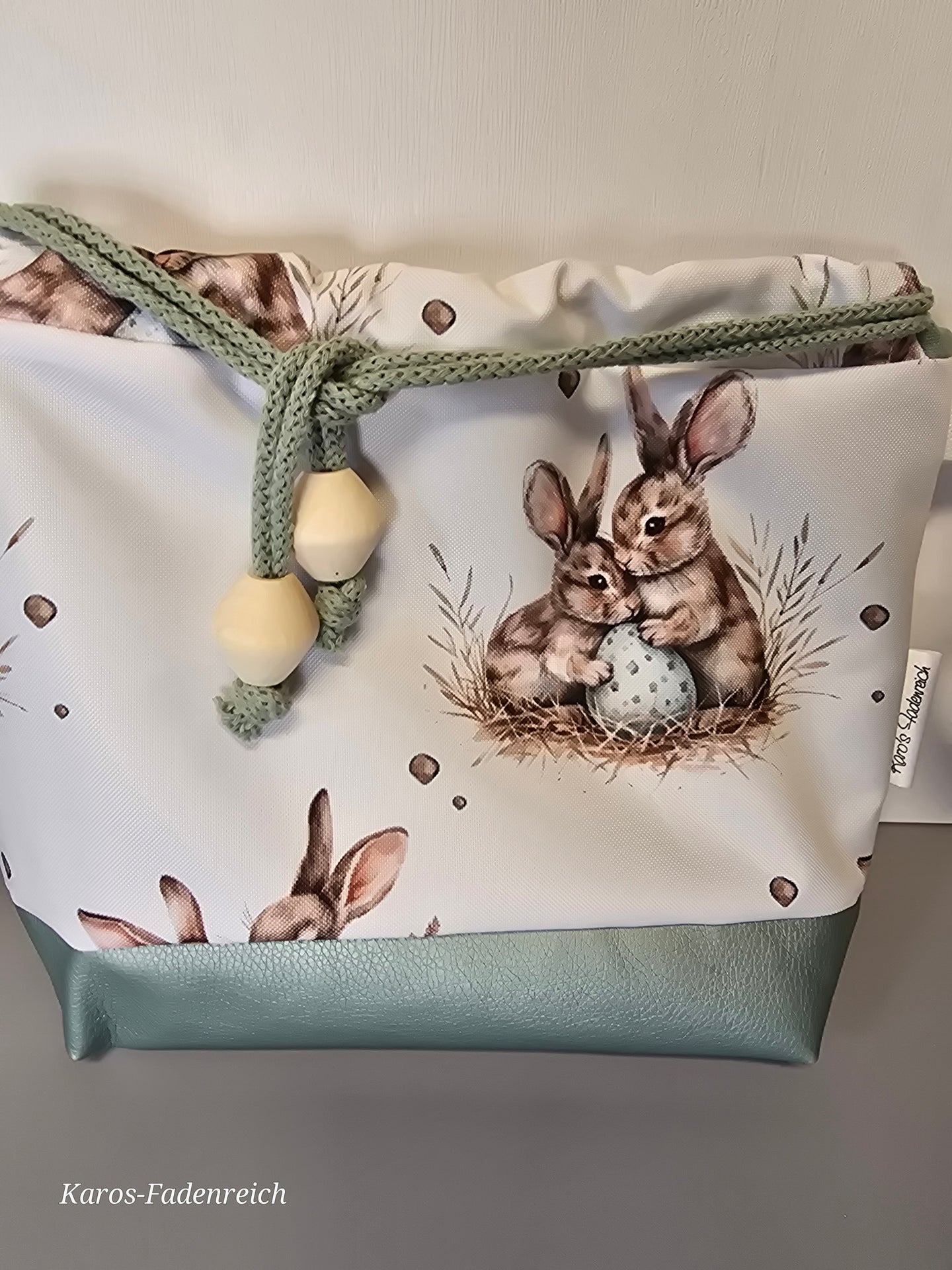 Ostern Kleine Karo Bag mit viel Liebe handgenäht, Modell 2 Hasen