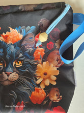 Lade das Bild in den Galerie-Viewer, Große Karo Bag, mit viel Liebe handgenäht, Modell Dunkle Katze
