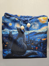 Lade das Bild in den Galerie-Viewer, Große Karo Bag, mit viel Liebe handgenäht,Modell: Katze betrachtet den Mond
