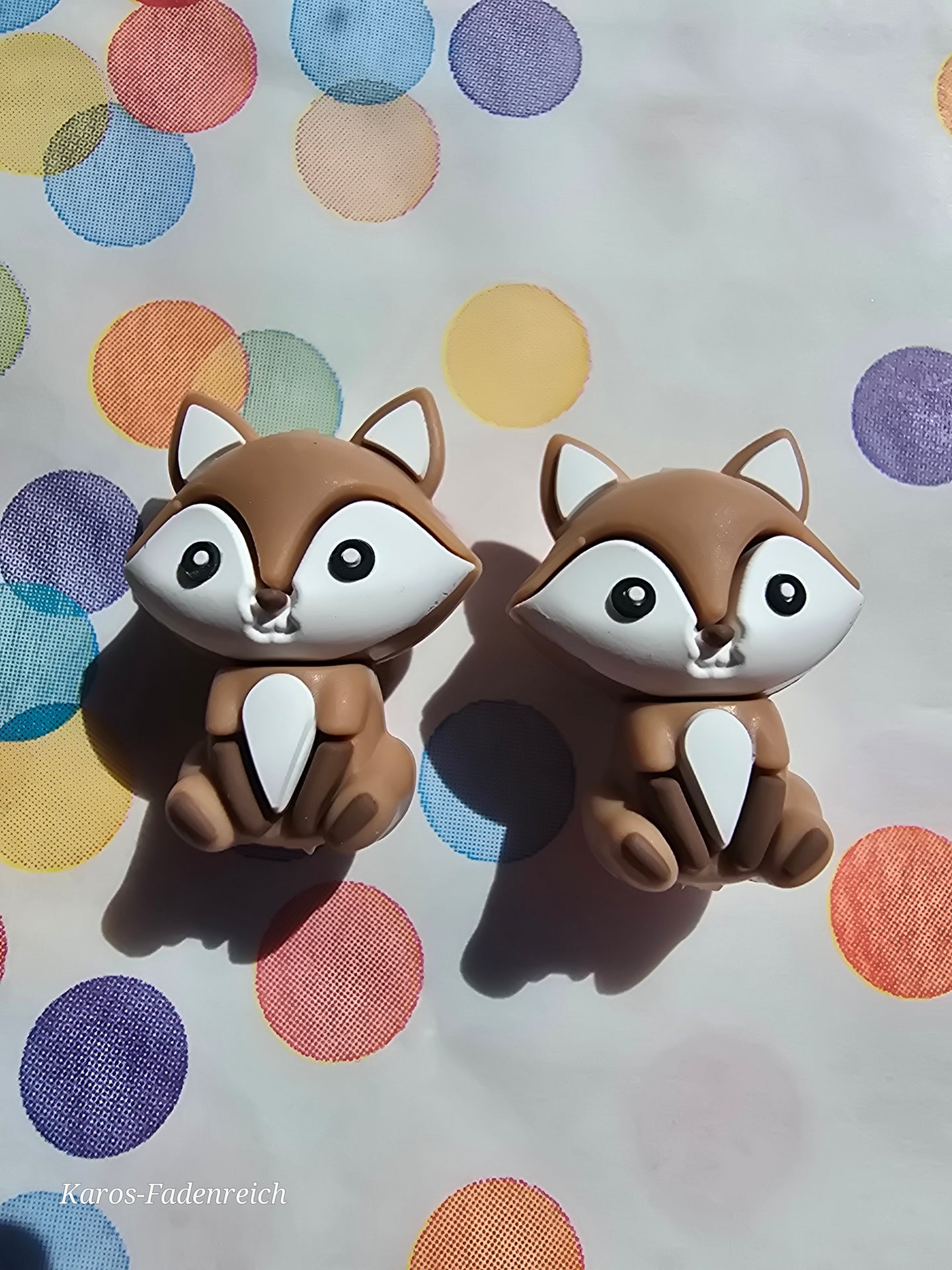 Maschenstopper Stricknadelstopper 2 Stück  Fuchs dunkelbraun