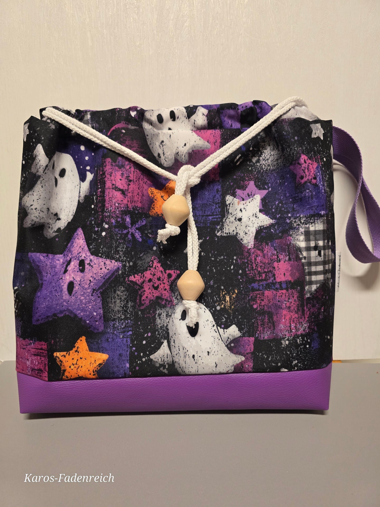Halloween Große Karo Bag, mit viel Liebe handgenäht, Stern trifft Geist!
